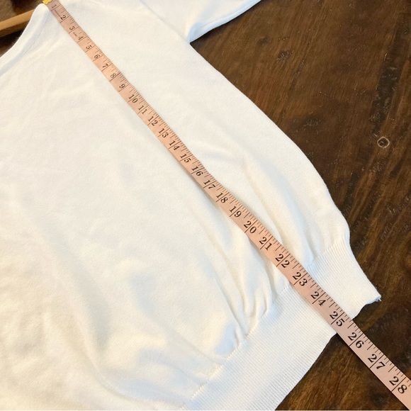 White Off Shoulder Sweater Women’s Long Sleeve Size Small S - Picture 4 of 6